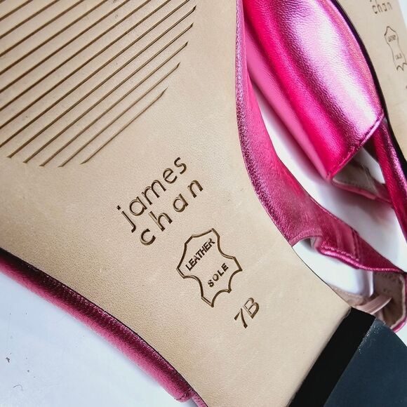 James Chan Nakasey Pink Metallic  Sling Back Flat Size 7 NWOB - Picture 10 of 13